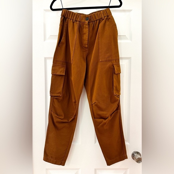 NEW Forté Forté Tapered Cotton Cargo Trousers Camel Brown sz 0 - Picture 4 of 11